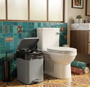 Bathlux 5L Chuma cha Kutolea Chuma Step Bin ya Taka