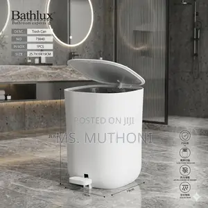 Minimalist 5L White Steel Waste Bin