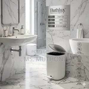 Bathlux 73840 Step Trash Can - 5L White