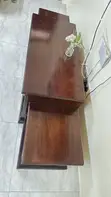 Solid Mvule Wood TV Console - 3