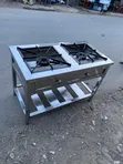 Mpya Stainless Steel Mbili-Burner Gas Cooker - 4