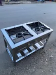 Mpya Stainless Steel Mbili-Burner Gas Cooker - 5