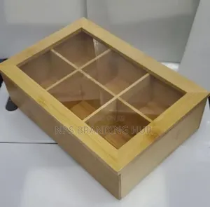 Wooden Tea Box Organizer - 6 Compartments