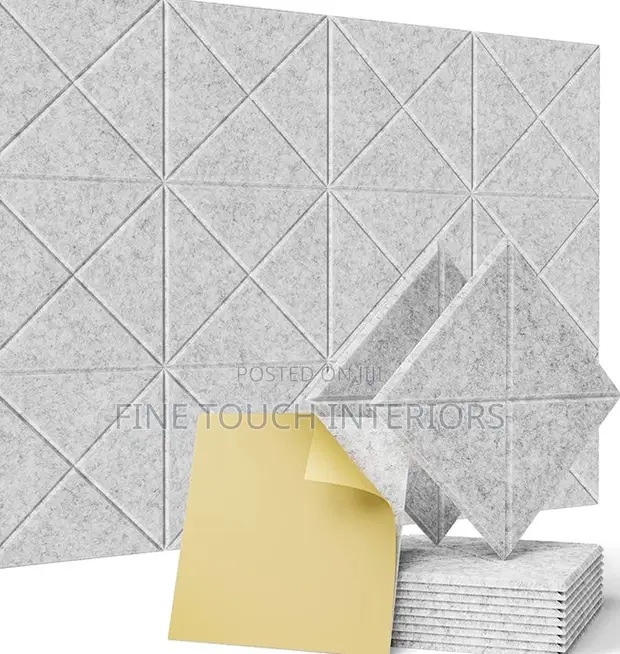 3D Acoustic Soundproof Grey Panels (50x50cm) - 1