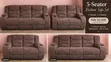 5-Seater Semi Recliner Sofa Set - Brown/Taupe - 3