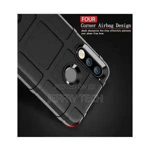 Huawei P30 Lite Rugged Carbon Fiber TPU Case - Black
