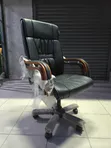 Imported Wooden Arms Executive Office Chair - 3