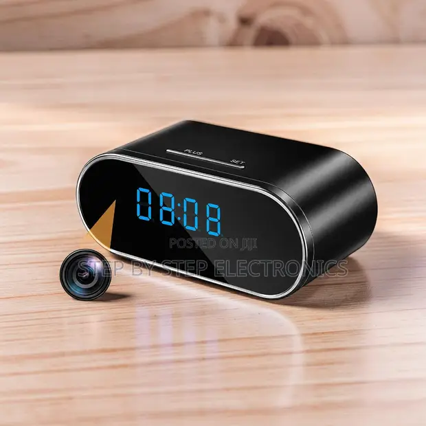 Compact Nightvision WiFi Alarm Table Clock Hidden Spy Camera - 1