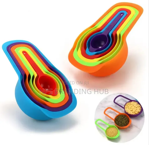 6-Piece Plastic Measuring Cup and Spoon Set - 1