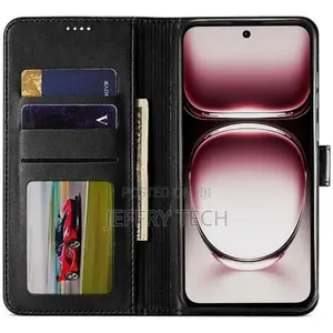 RICHBOSS Magnetic Leather Flip Cover for Infinix Hot 60i - Black