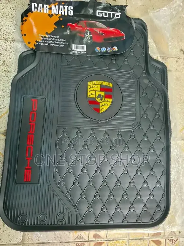 5pc Branded Porsche Iconic Logo Carpet Floor Mats - 1