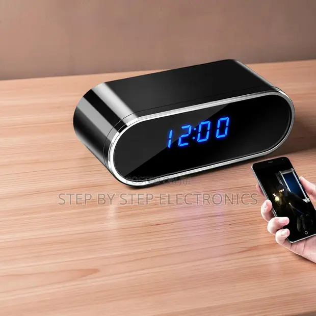 Mini HD WiFi Alarm Clock Hidden Spy Camera - 1