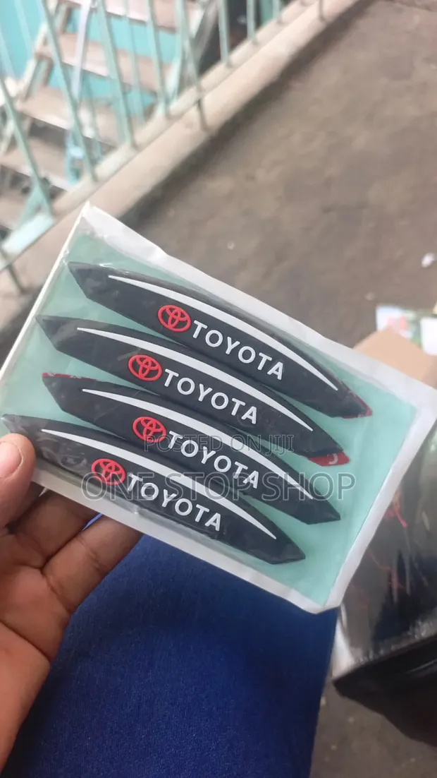 4pc Toyota Branded Rubber Car Door Guard Antiscratch Edge Protector - 1