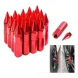 20pc Red Aluminum M12x1.25 Extended Spiked Wheel Lug Nuts - 1