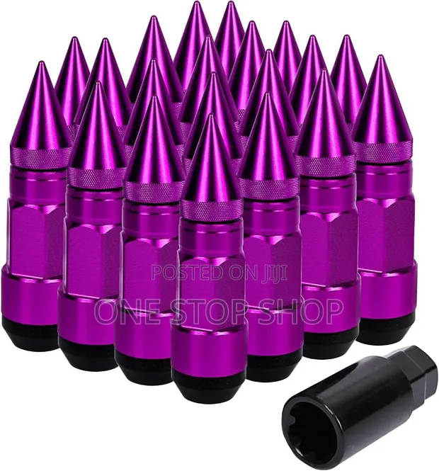 Aggressive Bullet Car Wheel Nuts - Purple (20pcs) - 1
