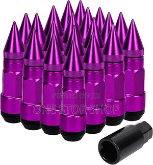 Aggressive Bullet Car Wheel Nuts - Purple (20pcs)