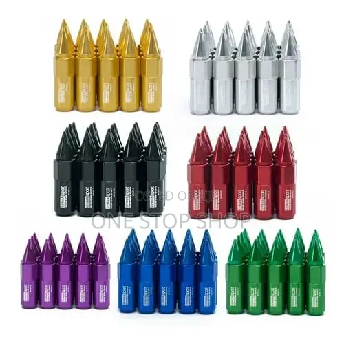 20pc Hard Anodized Red Spike Bullet Nuts - 1
