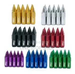20pc Hard Anodized Red Spike Bullet Nuts