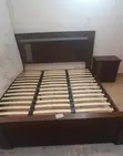 Kitanda cha Mahogany King Size (6x7) na Dr. Mattress & Meza za Kando - 1
