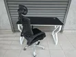 High Back Office Chair with 1.2m Metallic Desk - 1
