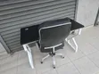 Brand New Metallic Frame Office Desk and Leather Chair - 1
