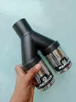 Remus Exhaust Tip - Vituo vya Kipolishi & Kuingiza Y-Pipe Nyeusi - 2