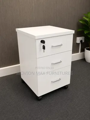 Brand New White Pedestal Storage Cabinet