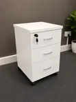 Brand New White Pedestal Storage Cabinet - 1