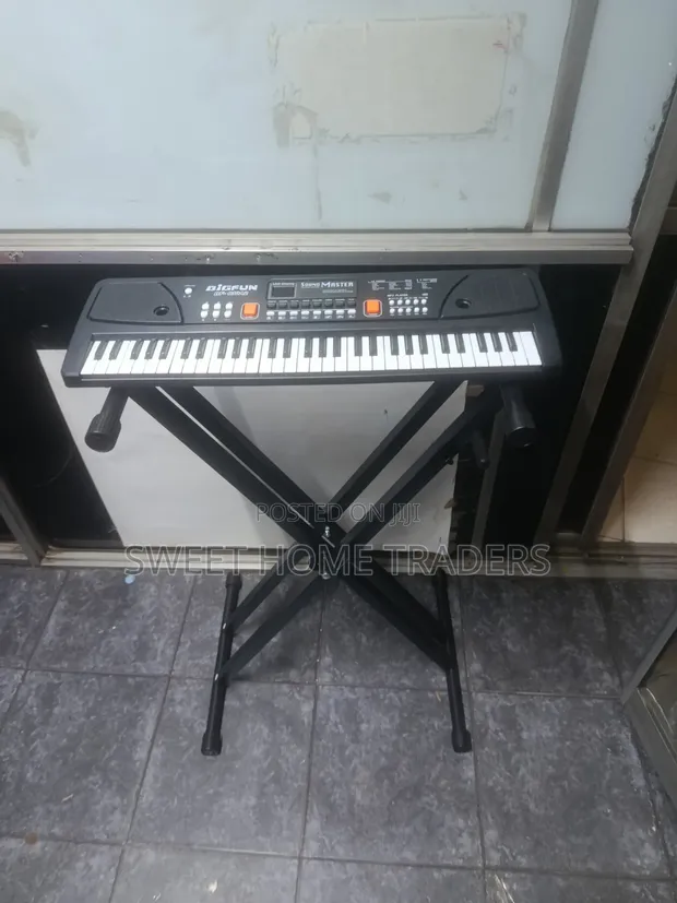 Portable Keyboard Stand - Black Metal X-Frame - 1