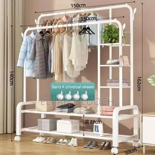 Garment Rack Floor Standing Clothes Hanger - 1