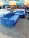 3 Seater + 2 Seater Blue Sofa Set - 2