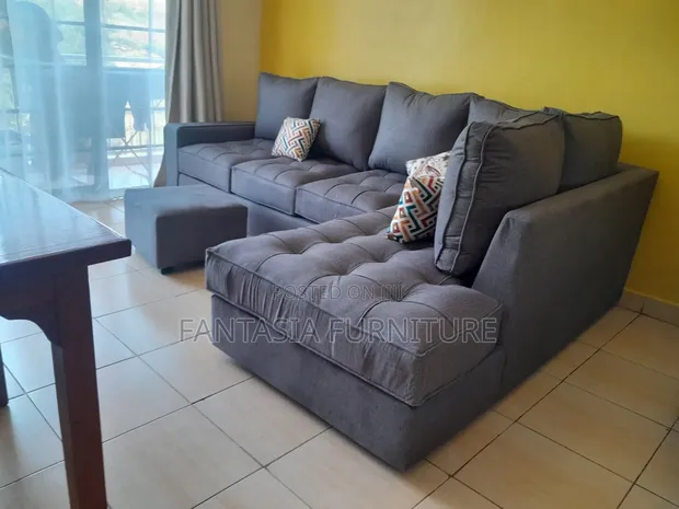 Brand New 5 Seater L-Shaped Sofa (Grey) - 1