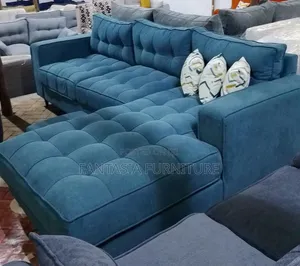 Brand New 5-Seater L-Shaped Blue Sectional Sofa