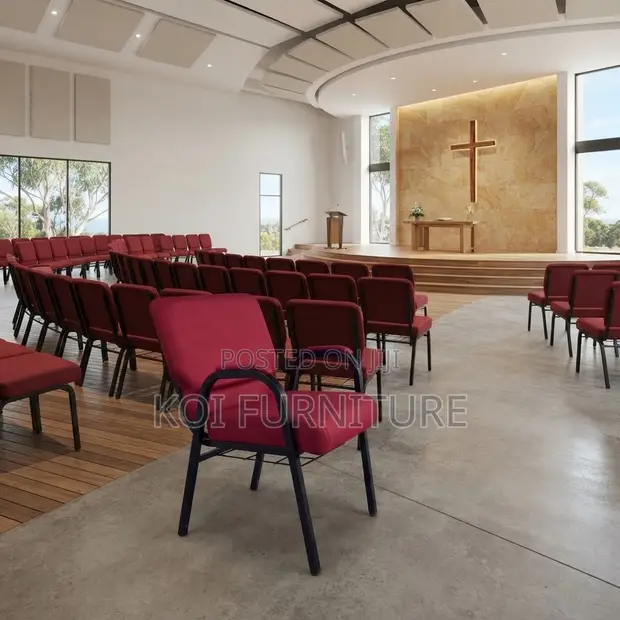 Fabric Church Seats with Mid Backrest - Brand New - 1