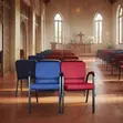 Fabric Church Seats with Mid Backrest - Brand New - 4