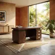Executive Office Desk 1.4m with Golden Top - 5