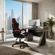 Ergonomic High Back Office Chair - Red Leather - 4