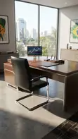 High Back Leather Reception Waiting Chairs - 2