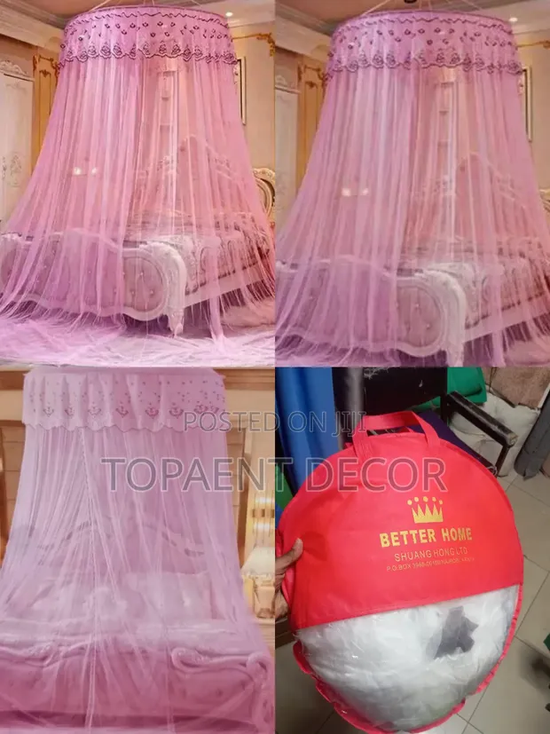 Affordable 4x6 Pink Round Mosquito Net - 1