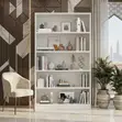 Modern White Open Bookshelf - 5