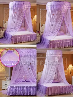 Purple Ring Mosquito Net Bed Cover 4x6