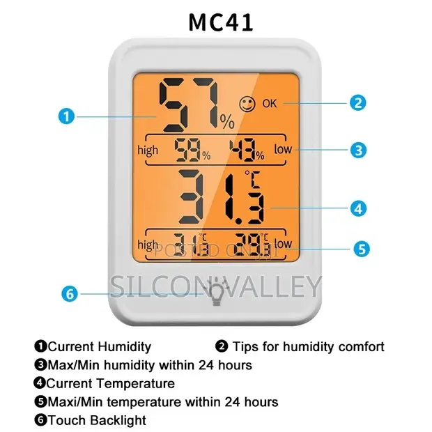 LCD Digital Thermometer Hygrometer for Home - 1