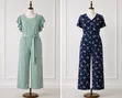 Linen Wide-Leg Jumpsuits - 4