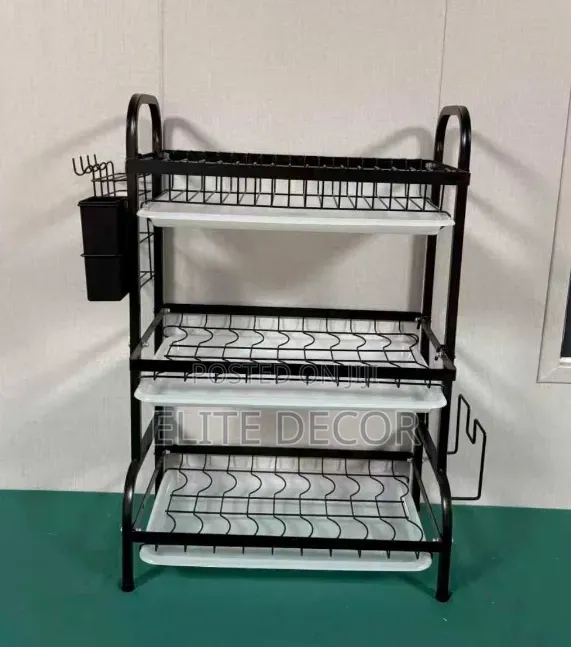 Executive Carbon Black 3-Layer Dish Rack - 1