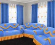 Sky Blue Polyester Living Room Curtains & Sheers - 2