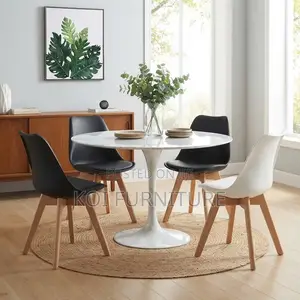 Armless Cushioned Dining Chairs - Brown