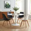 Armless Cushioned Dining Chairs - Brown - 1