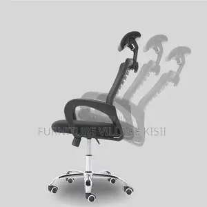 Black Mesh Office Chair with Headrest
