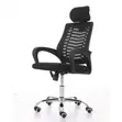 Black Mesh Office Chair with Headrest - 3