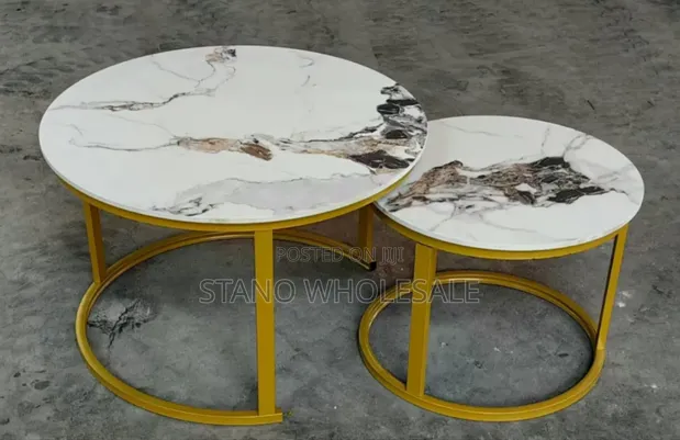 2-in-1 Nesting Table with Glass Effect - 1